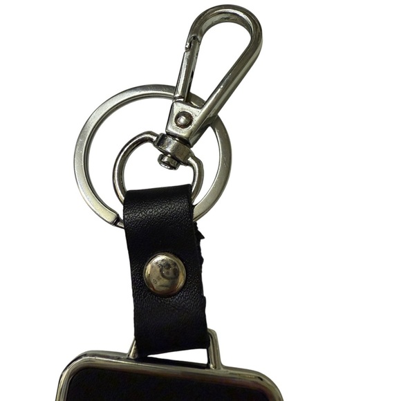 BLACK LEXUS GENUINE LEATHER KEY FOB CHAIN RING Car - Picture 6 of 7